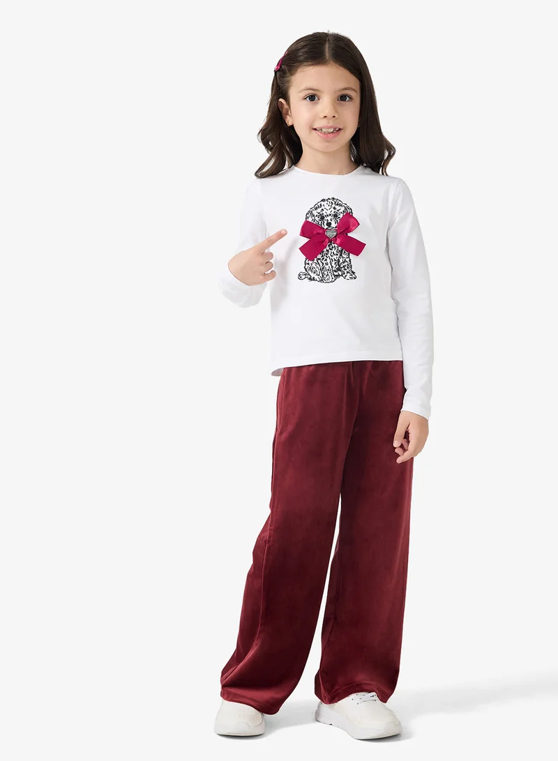 جس بنطلون رياضي مخملي للأطفال